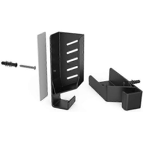Support mural universel pour ordinateur portable avec boîtier décodeur et crochets de câbles intégrés. Compatible avec les ordinateurs portables, les MacBook et les boîtiers TV. (1/5)