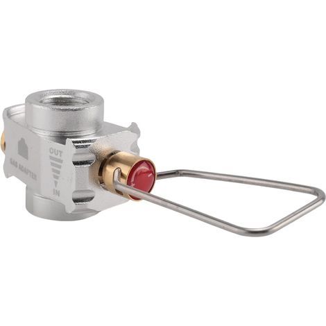ÉConomiseur de Gaz de Camping Plus Convertisseur de Gaz Shifter Recharge Adaptateur de Conversion de RéServoir Plat Adaptateur de Gaz de Camping Vanne, Argent (1/4)