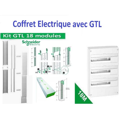 Coffret électrique 54 Modules - 3 Rangées de 18 modules Schneider R9H18403 + GTL 18 M - R9HKT18