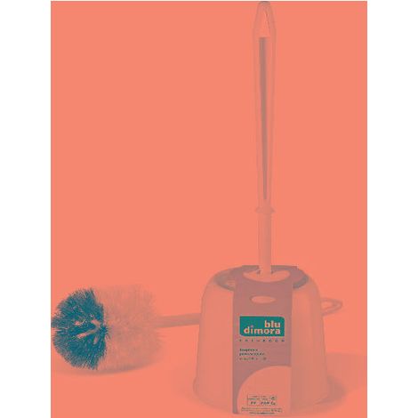 Perfetto Portascopino in Plastica Bianco con Scopino - Diametro 14 cm - Altezza 40 cm