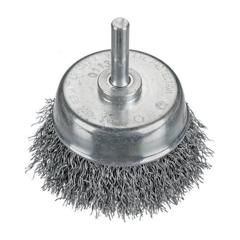 Osborn Drahtbürste für Bohrmaschine ø 50mm - Drahtbürstenaufsatz für schwer zugängliche Stellen - Topfbürste m. Schaft , gewellter Draht (1/5)