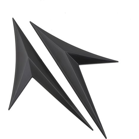 Spoiler lateral para coche (2 piezas) en fibra de carbono negra, hoja en forma de V, sin logotipo, para todos los vehículos. (1/5)