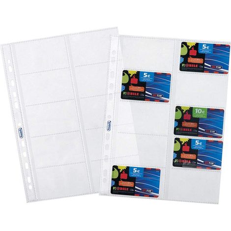 Cf.10 Buste Forate Porta Cards 8.5X5.4 X1 (1/5)
