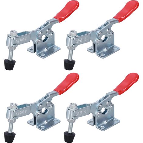 Ensemble de 4 pinces horizontales à dégagement rapide, manivelle, accessoires d'outillage robustes pour travaux intensifs (1/5)
