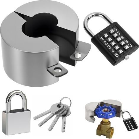 1 ensemble de , Verrou de Robinet de Château, Antivol et Économie d’Eau, Protection de Robinet avec Couvercle, 2 Serrure et 4 Clés, Verrou en Acier Inoxydable pour Jardin, Chambre, Cuisine (1/5)