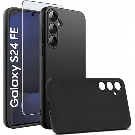 Coque pour Samsung Galaxy S24 FE, souple et mate, dos mat + verre 9H (1/5)