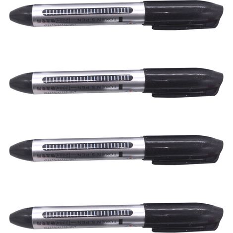 Marqueur Vitrage - Marqueur Effaçable Noir à Pointe Bille - Pour Tableaux Blancs Verre et Surfaces Lisses - Lot de 4 (1/5)