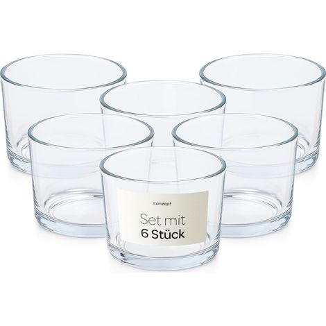 Lot 6/12 x Pot en Verre Vide pour la Fabrication des Bougies - contenants pour Bougies 150 ML sans Couvercle 82x58 mm - photophores/bocaux élégants pour Professionnels et débutants - Cadeau créatif (1/5)