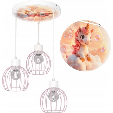 Hängelampe für Kinder, Einhorn, LED, polnische Fassung, E27 (1/4)