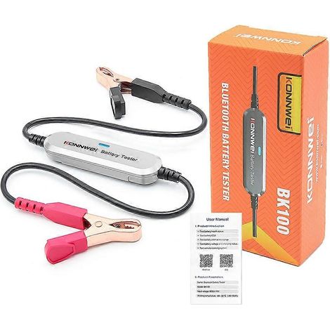 Testeur de batterie de voiture sans fil BK100 BT CCA : 100-2000 6 V 12 V Détection Test de charge au démarrage Testeur de batterie au plomb-acide (gris) (1/5)