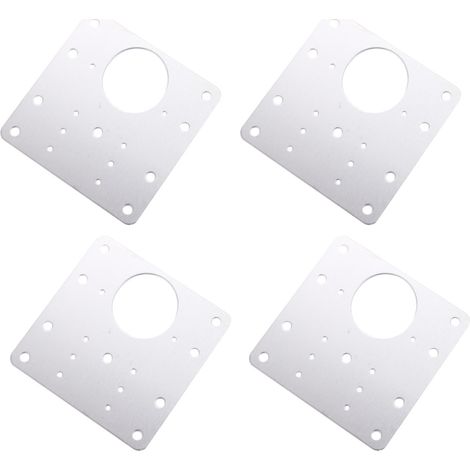 Plaque De Réparation Pour Charnière - Acier Inoxydable 90 x 90 mm Épaisseur 1,5 mm - Pour Meuble Cuisine Armoire Étagère Fenêtre - Lot De 4 (1/5)