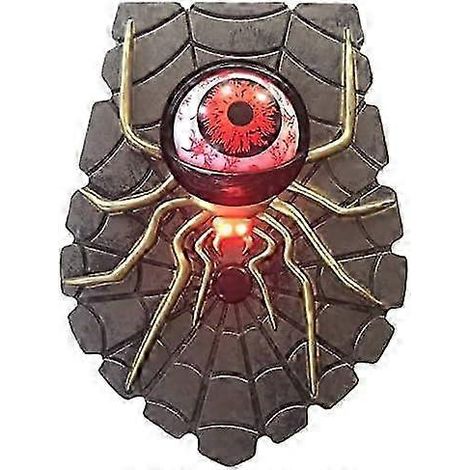 Sonnette d'Halloween, décorations de sonnette araignée en forme d'œil animé avec sons et lumières effrayants - 2 25-26 (1/5)