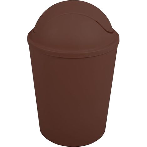 Poubelle à Bascule PP - Capacité 5,5 L - Design Compact et Pratique - Idéale pour Salle de Bain ou Cuisine - Couleur Chocolat - Fonctionnement Simple (1/4)