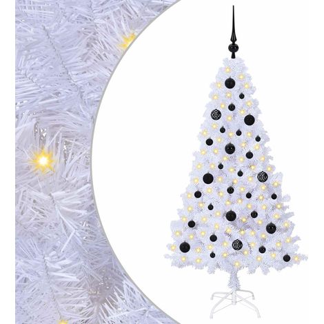 Sapin de Noël artificiel avec 150 LED Blanc 150 cm PVC et Acier CFW987610