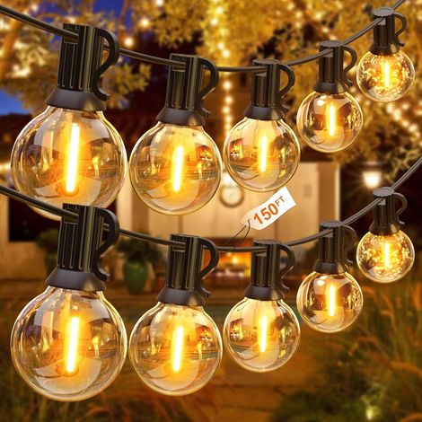 Guirlande Lumineuse Exterieure 30M, Guirlande Guinguette Exterieur avec 50+2 Incassable G40 Ampoules, Imperméable Lumiere Exterieur LED pour Jardin Extérieur, Porche, Cour (1/5)