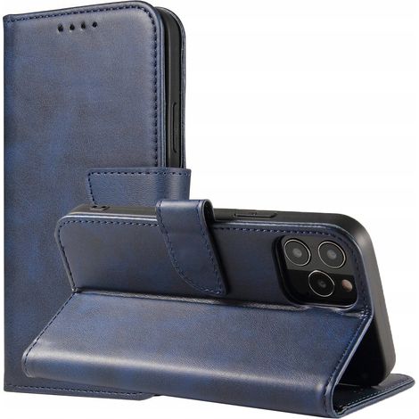 Étui magnétique élégant avec rabat et fonction support pour Samsung Galaxy A03s (166,5) bleu (1/5)