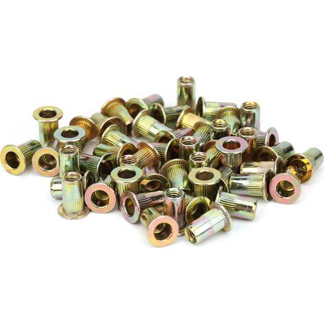 Écrous à rivets plaqués zinc couleur M4, rivetage rapide, accessoires de quincaillerie automobile, 150 pièces (1/5)