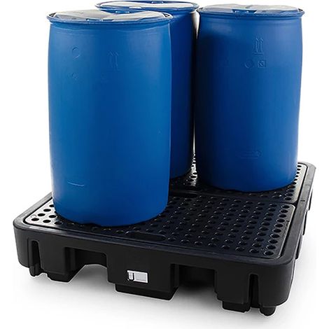 Contenitore di contenimento, altezza ridotta, 4 fusti - Nero - SJ-100-007