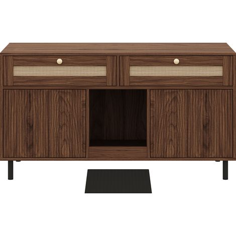 Mobile lettiera per gatti con tappetino cattura sabbia, MDF effetto noce, 120x50x65 cm (1/5)