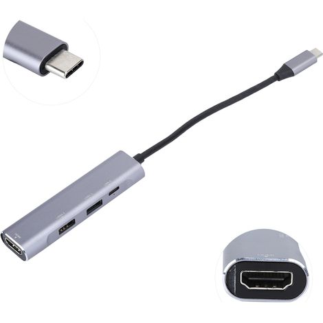 Adaptateur USB-C vers HDMI avec Charge PD, Compatible MacBook Pro, iPad Pro, Huawei MateBook