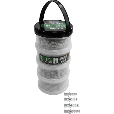 Chevilles universelles (nageoire) assortiment 350 pièces, quatre tailles dans une Boîte de rangement (1/4)
