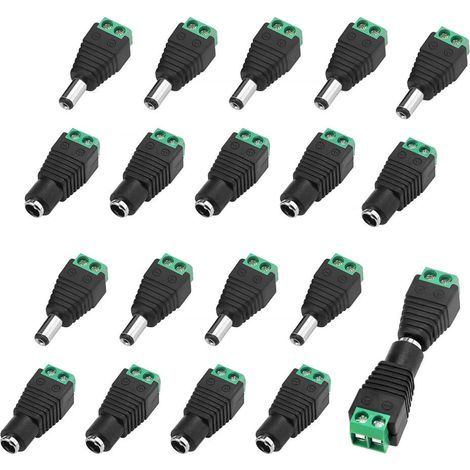 10 coppie di connettori di alimentazione maschio e femmina da 5,5 x 2,1 mm, 12 V CC, adattatore spina/presa con terminale a vite. (1/4)