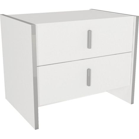 Comodino 2 cassetti Bianco - CADEBA (1/4)