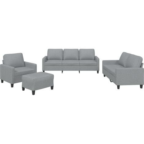 Maison Exclusive - Set di Divani 4 pz con Cuscini Grigio Chiaro in Tessuto