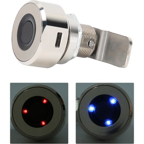 Cerradura automática por huella dactilar para cajones y armarios con batería de litio recargable de 3,7 V – aleación de zinc, 20 huellas dactilares, USB-C (1/5)