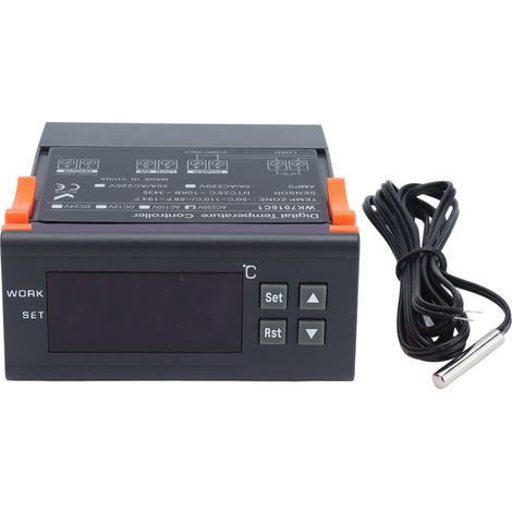 Régulateur de température numérique, thermostat électronique avec écran LCD et sonde, 220 V CA / 5 A
