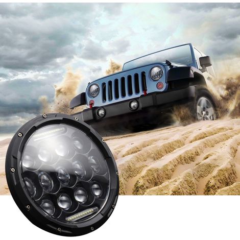 Phare avant LED rond de remplacement pour motos Jeep Wrangler JK LJ TJ CJ, 7 pouces, 1 pièce (1/5)