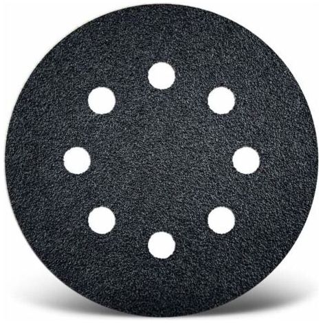 Black Disques abrasifs auto-agrippants, 125 mm, 8 trous, p. Ponceuses excentriques, Carbure de silicium (Lot de 100) G1200 (1/3)
