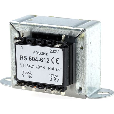 Transformateur à montage sur châssis, Vin 230V c.a., Vout 5V c.a., 2 sorties, 20VA ( Prix pour 1 )