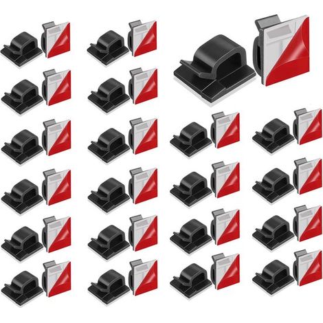 60 clip per cavi autoadesive per uso esterno, mini clip per cavi autoadesive, guaine protettive per cavi, organizer per cavi da posizionare sotto la scrivania (1/5)
