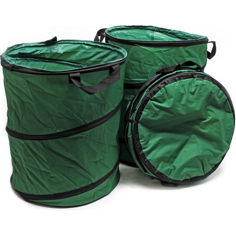 Wiltec – Runder, faltbarer Abfallbeutel 100L aus 600D Polyester – Fiberglasstäbe für sicheren Verschluss – Leicht zu tragen mit 2 Tragegriffen (1/4)