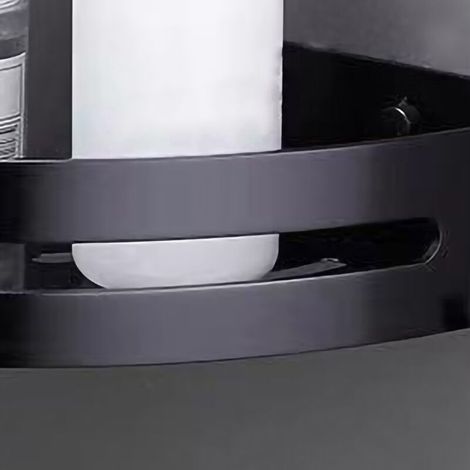 Étagères de rangement de douche sans perçage, en alliage d'aluminium, étagères de rangement de salle de bains, étagères de rangement d'angle pour la maison, Triangle noir (1/4)