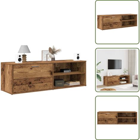 The Living Store TV-Schrank Altholz-Optik 120x34x37 cm Holzwerkstoff - Altholz TV-Ständer (1/5)