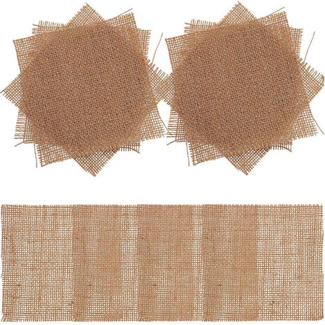 Tapis de fond photographiques, coussins en lin pour décoration, lot de 10, texture lin naturel (1/5)