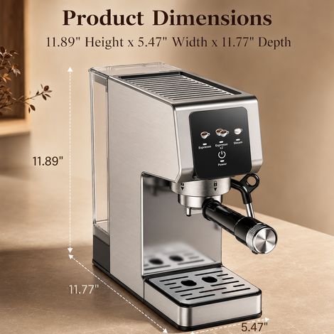 Machine À Espresso 20 Bars Avec Écran Tactile Et Mousseur À Lait Pour Cappuccino, Machine À Café Professionnelle (1/5)