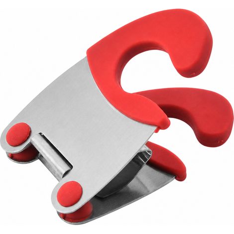 Support d'ustensile de cuisine pour bord de casserole, rouge (1/4)