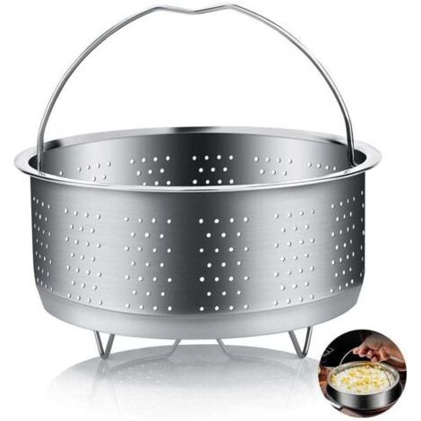 Panier à Vapeur, 304 Acier Inoxydable Panier Autocuiseur, Panier Vapeur, Insert pour Cuisson à Vapeur avec Poignée Recouverte, pour la Cuisson des Légumes et des Aliments (20cm)