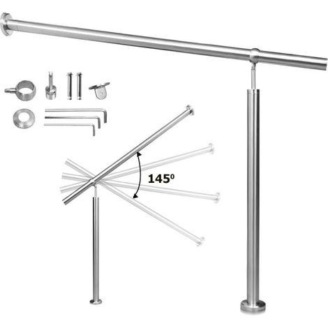 ALOVZE Treppengeländer aus Edelstahl, Handlauf, Balustrade, Treppenstützbein, 120 cm (1/4)