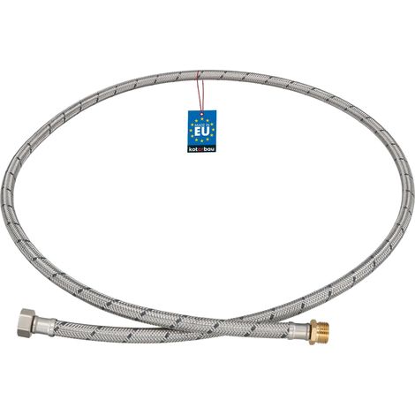 KOTARBAU® Flexible Robinet 3/8" x 3/8" - Flexible Eau - Tuyau Robinet 150 cm - Mâle x Femelle - Rallonge Robinet Cuisine Flexible - Acier Inoxydable - Tuyau Flexible Plomberie (1/4)