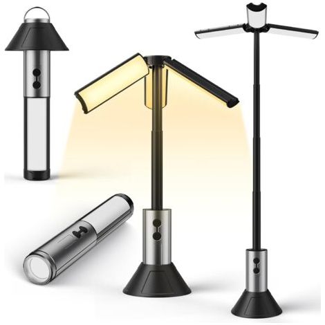 Camping lamp, rechargeable camping lantern, extendable rechargeable LED camping lamp, portable tent lamp for camping and fishing--DTEKGAZ