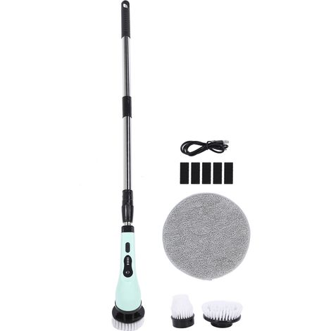 Ortviai Brosse de Nettoyage Électrique Rotative Sans Fil, Étanche et Réglable pour Baignoire, Panneaux Solaires, Carrelage