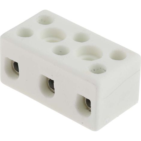 Bornier de raccordement RS PRO, 3 pôles , A visser, 4mm², 32A ( Prix pour Paquet de 5 ) (1/3)