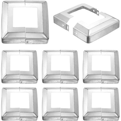 8Pcs Cache-Base De Poteau Jupe De Poteau En Métal Argenté (1/5)