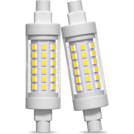 R7S LED Bulb 78mm Dimmable 10W, Cool White 6000K LED Pencil R7S J78 Equivalent to a Halogen Bulb, Linear Spotlight for Floor Lamps, Landscape Lighting, Security (Pack of 2) (1/5)