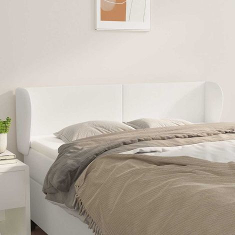 vidaXL Cabecero de cuero sintético blanco 147x23x78/88 cm (1/5)