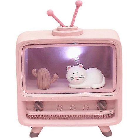 Veilleuse chat pour enfants, lampe de chevet LED, lampe chat pour chambre de petite fille (lampe cœur en position couchée) (1/4)